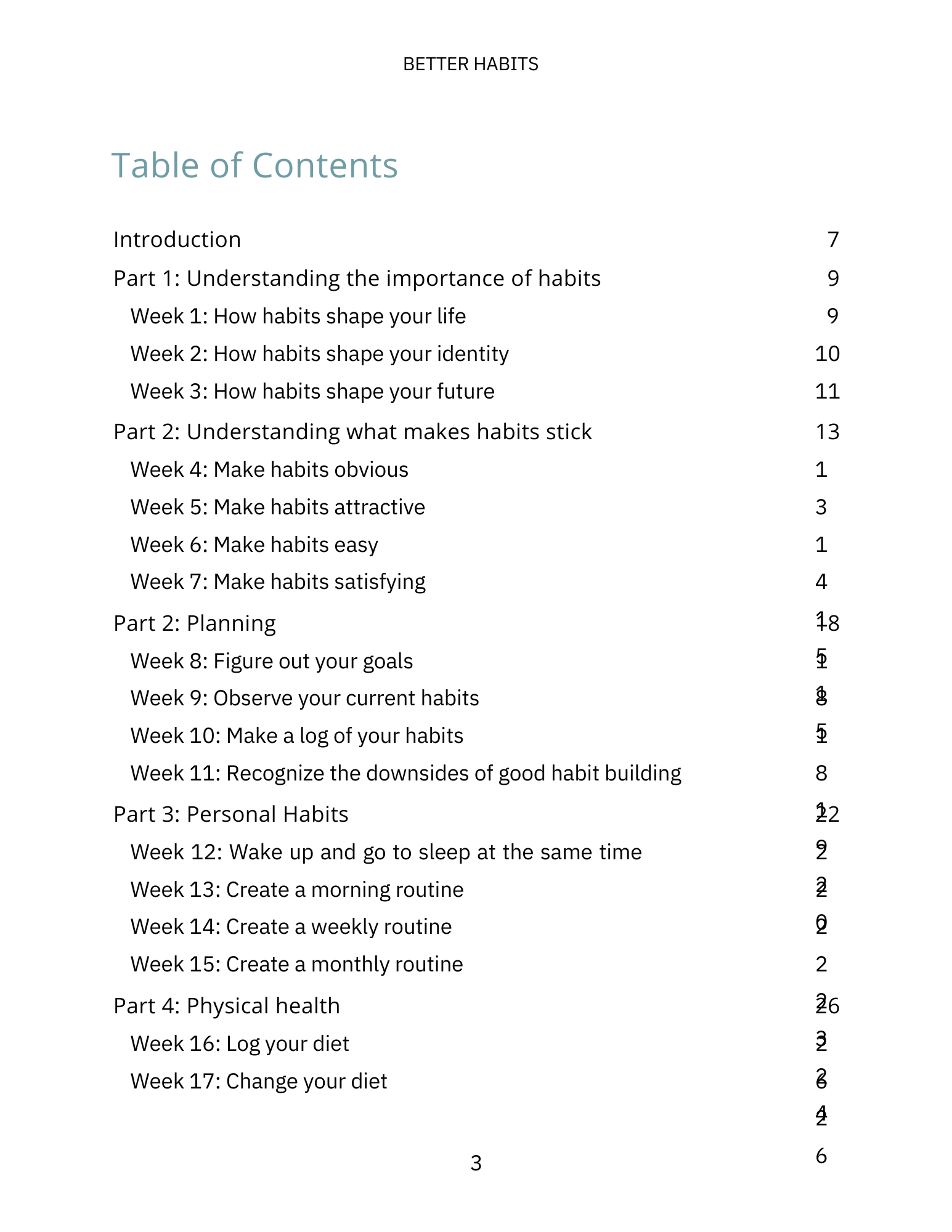 Better Habits PDF Ebook 52 Week Guide to Build Better Habits - Download Delight