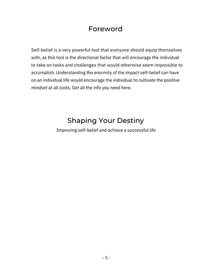 Shaping Your Destiny PDF ebook | How to Improve Self-Belief and Achieve a Successful Life - Download Delight